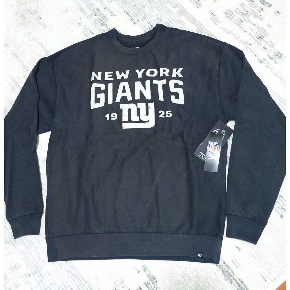 New York Giants 47 Brand Crewneck Sweatshirt Mens Medium NFL NWT Black